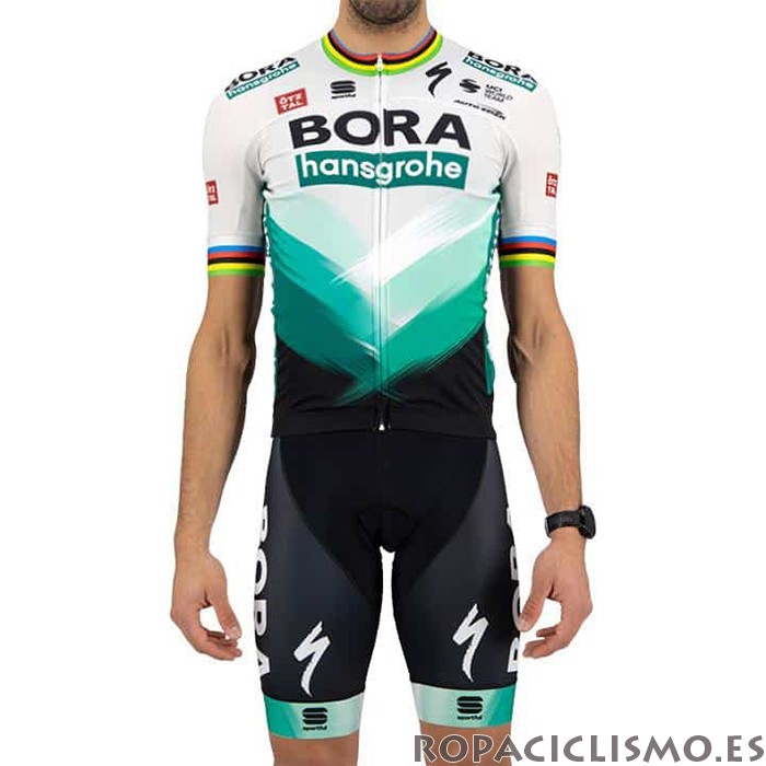 2021 Maillot Bora Tirantes Mangas Cortas Blanco Verde